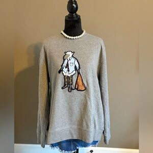 Brooks Brothers Gray Crewneck Sweatshirt with Henry the sheep